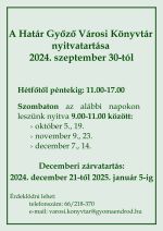 nyitvatartas 2024 osz sm